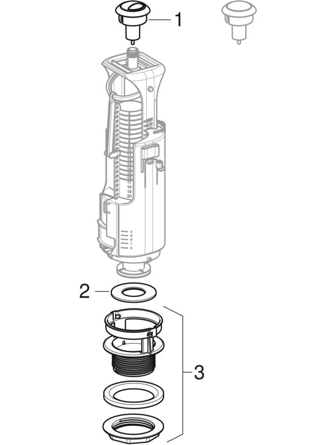 Flush valves type 230, dual flush or stop-and-go flush