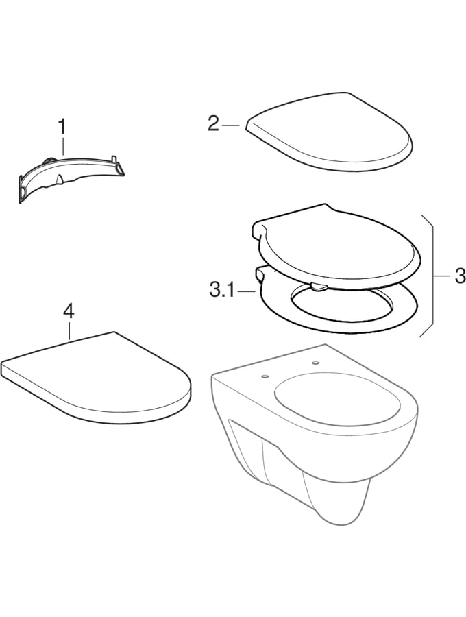 WC suspendus (Geberit Renova, Renova Nr. 1, Prima, 280)