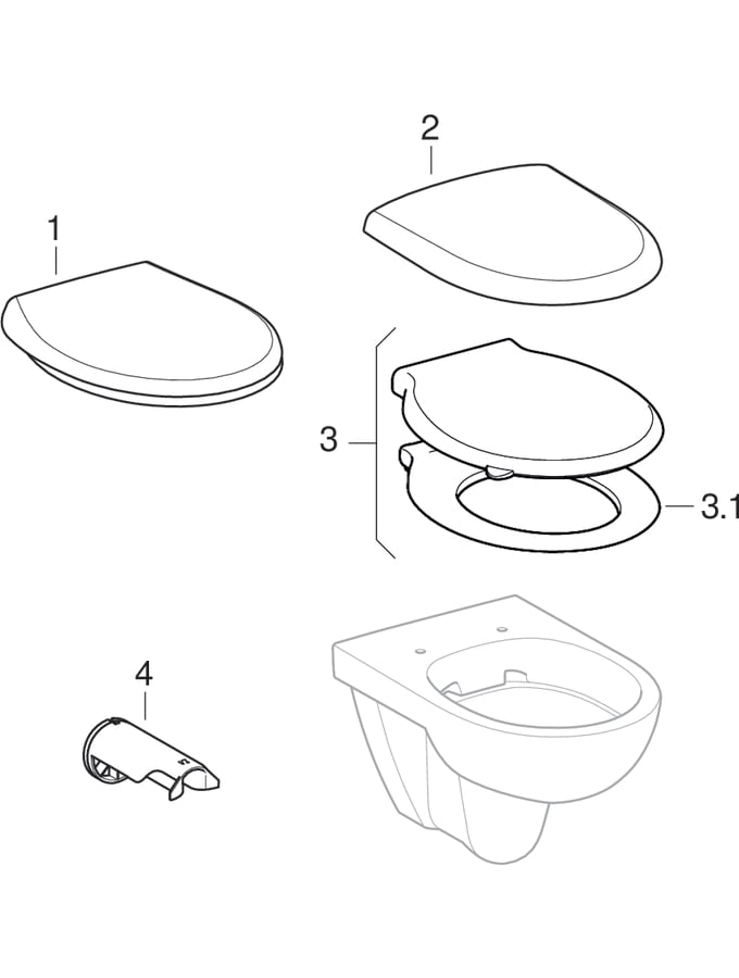 Stenske WC-školjke, Rimfree (Geberit Renova, Renova Nr.1, Prima, Mago, 300 Basic, 300)