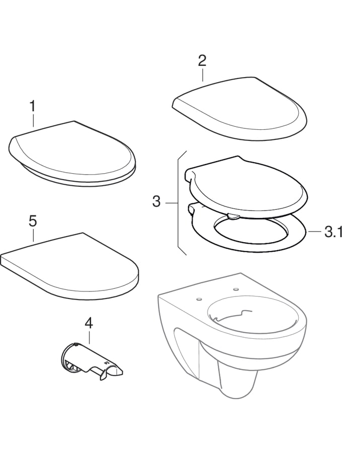 Vase WC suspendate, Rimfree (Geberit Renova, Renova Nr.1, Prima, Mago, 300 Basic, 300)