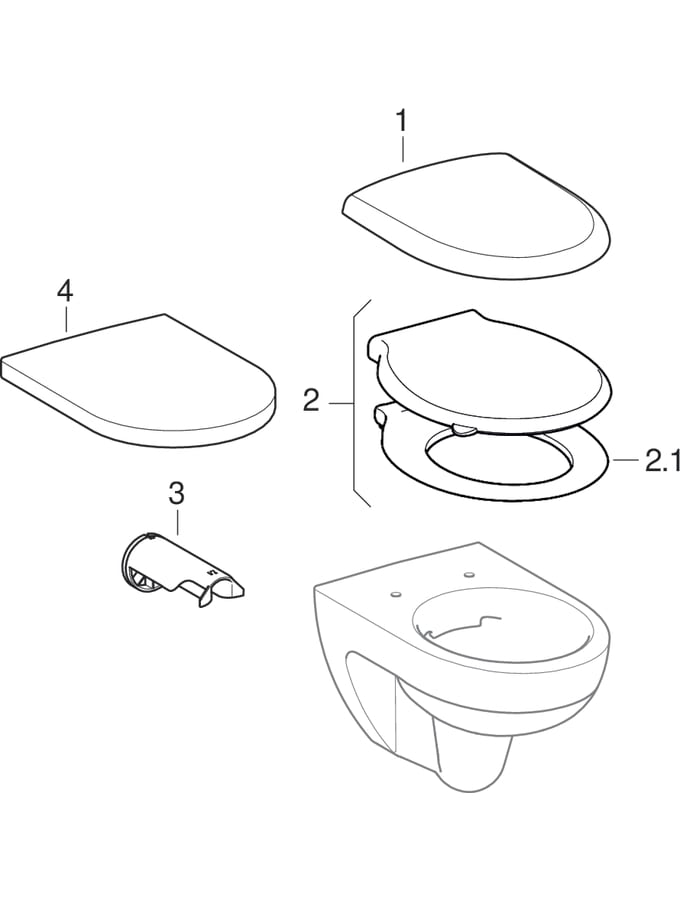 Seinapealsed WC-potid, Rimfree (Geberit Renova, Renova Nr. 1, Prima, Mago, 300 Basic, 300)