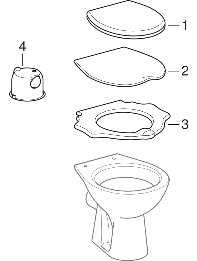 Stojące miski WC dla dzieci (Geberit Bambini, Ludik)