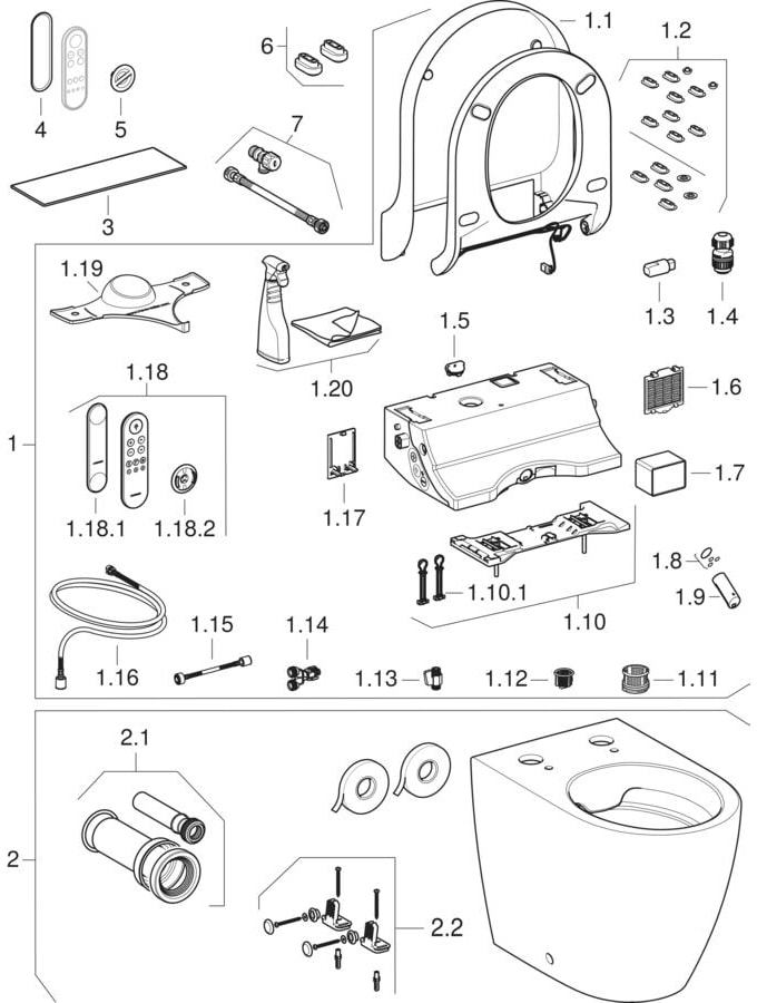 Geberit AquaClean Tuma complete staande wc