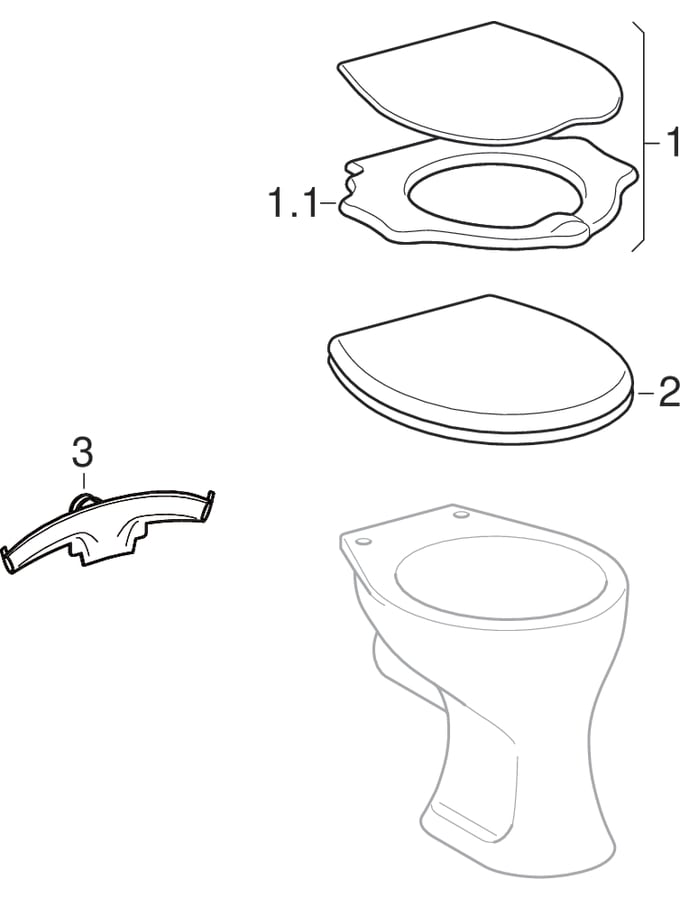 Gulvstående toiletter til børn (Geberit Bambini, Kind, 300 Kids, 300)