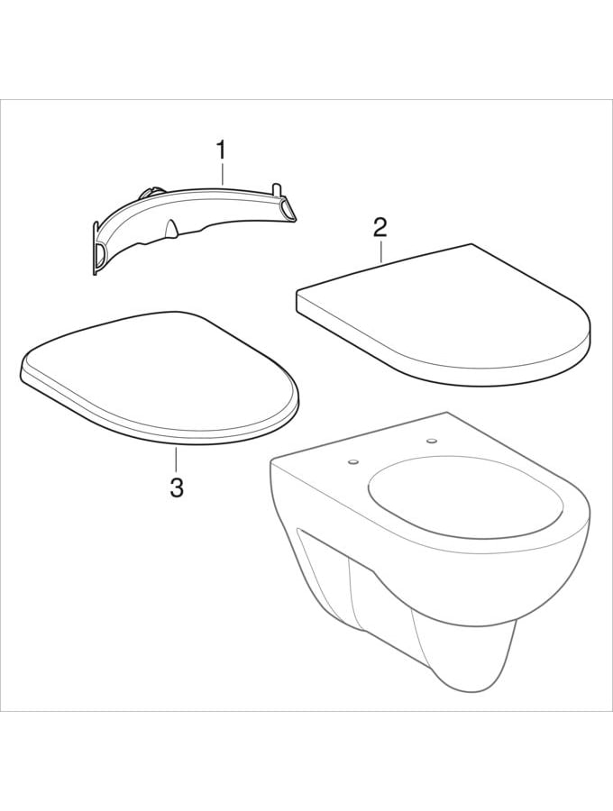 Sienas tualetes podi (Geberit Renova Compact, Renova Nr. 1 Comprimo)