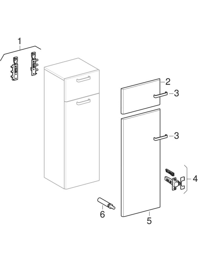 Medium cabinets with one door (Geberit Renova Nr. 1 Plan, Renova Plan)
