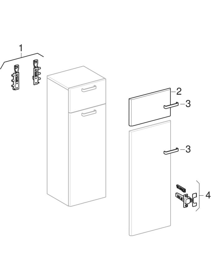 Középmagas szekrények egy fiókkal (Geberit Renova Nr. 1 Plan, Renova Plan)