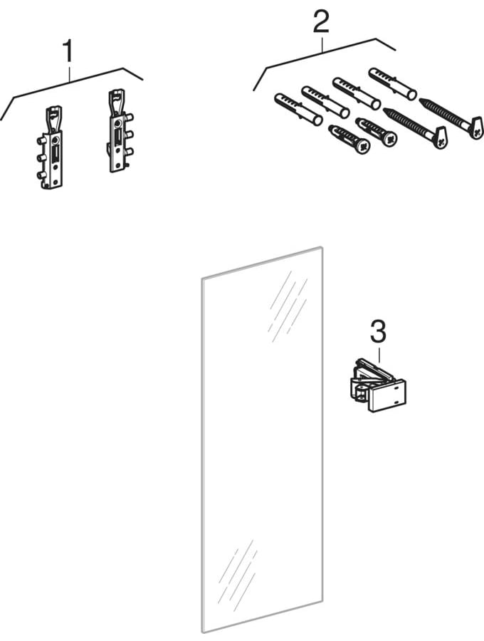 Mirror cabinets with lighting (Geberit Renova Nr. 1 Plan)