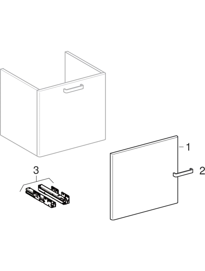 Onderkasten voor wastafel, met één lade (Geberit Renova Nr. 1 Plan, Renova Plan)