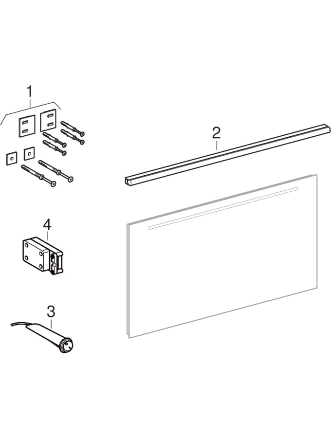 Lichtspiegel Beleuchtung oben (Geberit Option, Option Basic, Linéo 2)