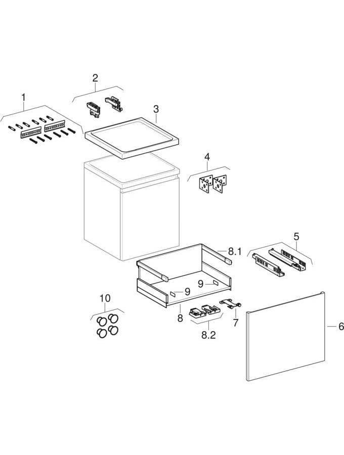 Meubles latéraux bas avec un tiroir (à partir de l’année de fabrication 2021) (Geberit Renova Plan)