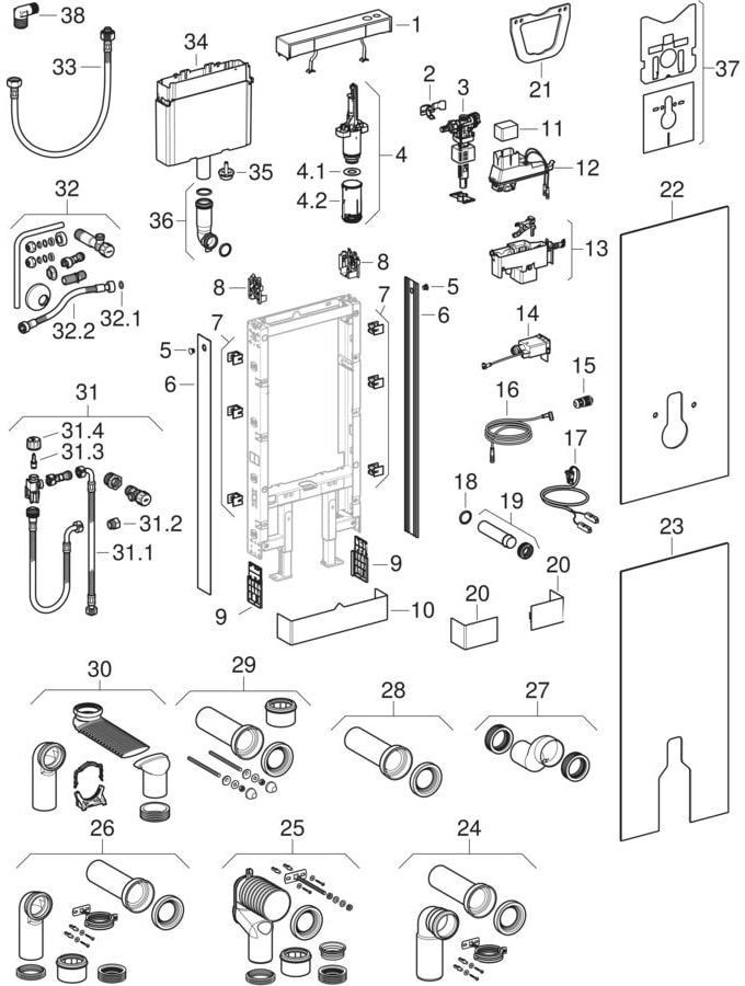 Geberit Monolith Plus Sanitärmodule für Stand-WC und Wand-WC, 114 cm