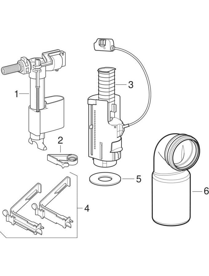 Elementy montażowe do wiszących misek WC, ze spłuczką podtynkową (Koło Solid 40)