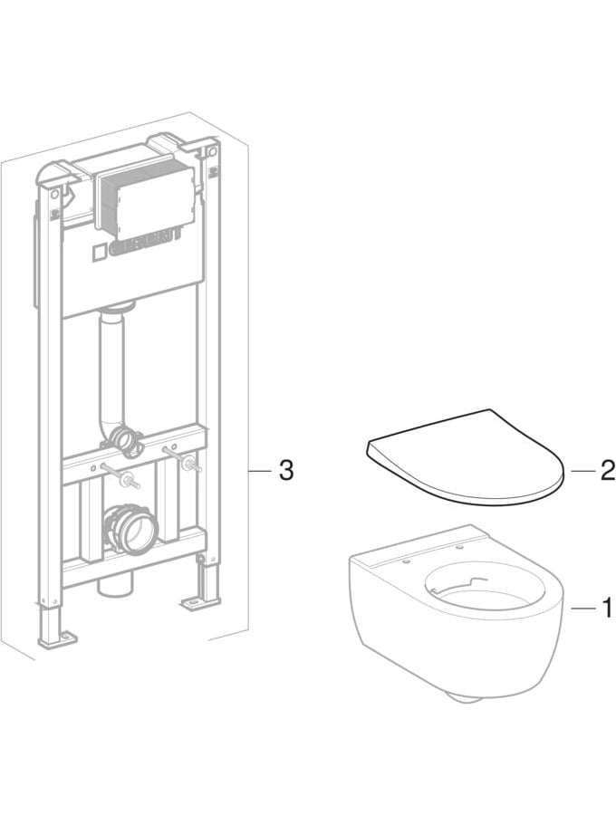 Sets of WC with actuator plate and drywall element (Allia Diedro)
