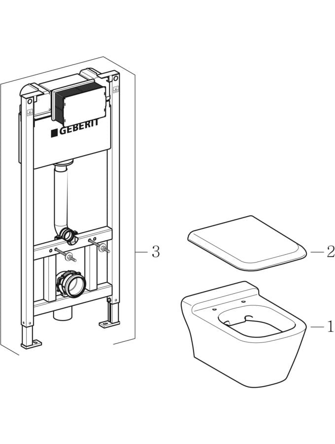 Pack WC avec plaque de déclenchement et élément pour construction sèche (Keramag myDay)