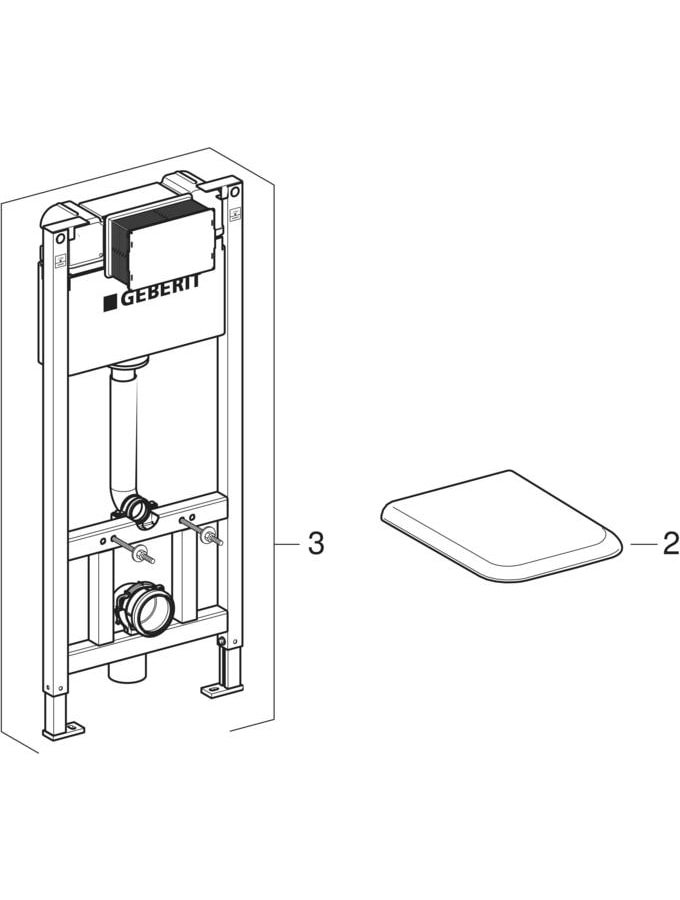 Pack WC avec plaque de déclenchement et élément pour construction sèche (Keramag myDay)
