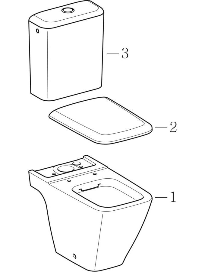 Sets of WC with close-coupled exposed cistern (Geberit Arum)