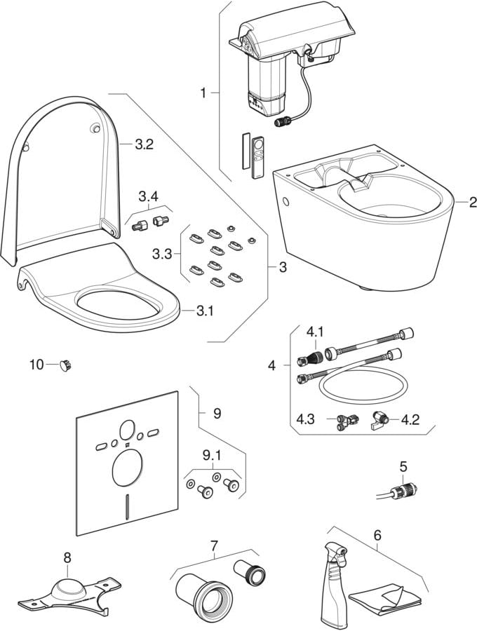 Urządzenia WC z funkcją higieny intymnej, wisząca miska WC Geberit AquaClean Sela - serwis