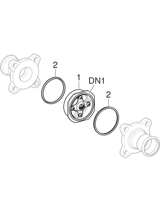Sprängskiss: Geberit Mapress set med profilerade o-ringar för backventil: DNV=100