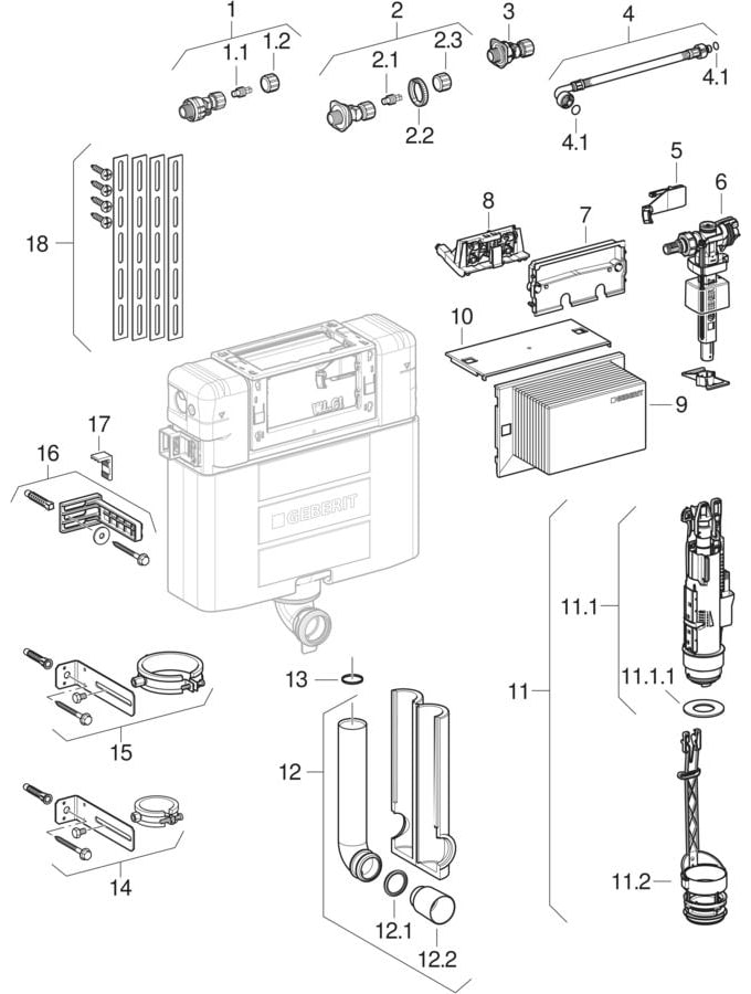 Alpha concealed cisterns 12 cm