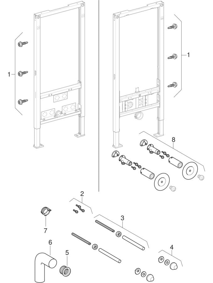 Geberit Duofix rėmai bidė, universalūs / Classic