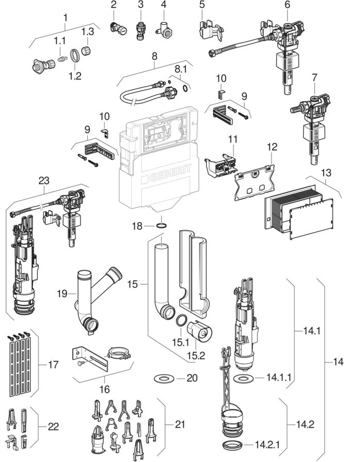 Autoclismos de interior Sigma 12 cm ((UP320))
