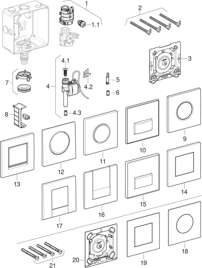 Krmiljenja za pisoar s pnevmatskim aktiviranjem splakovanja