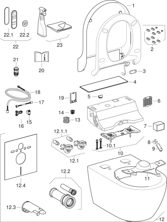 Geberit AquaClean Tuma -pesu-wc-istuimet, seinä-WC