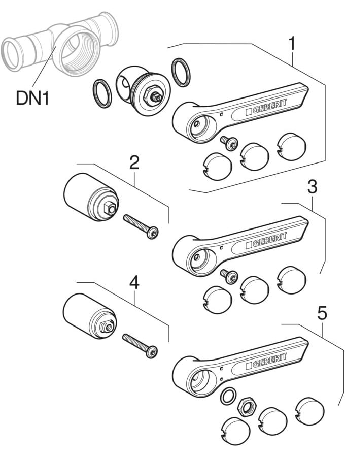 Geberit Mapress ball valves with lever