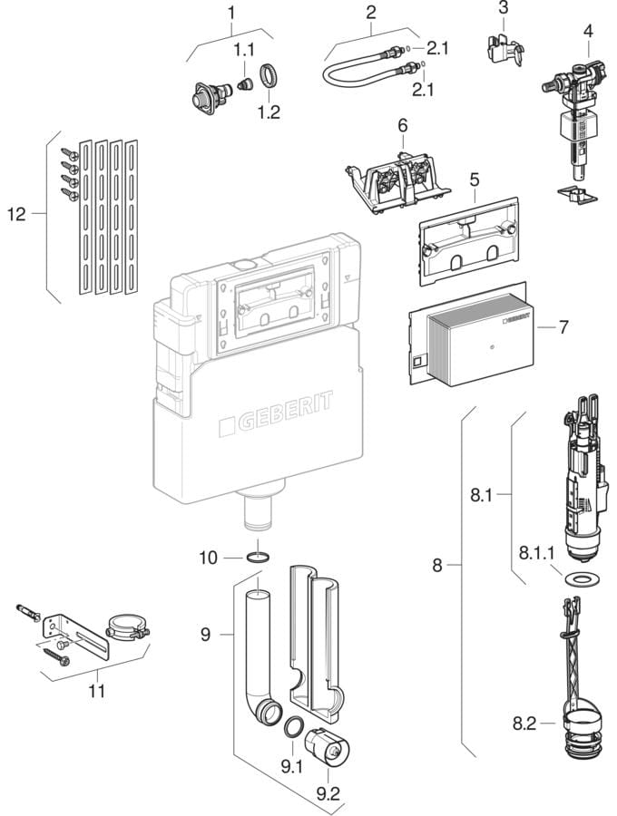 Alpha concealed cisterns 12 cm (from year of construction 2023)