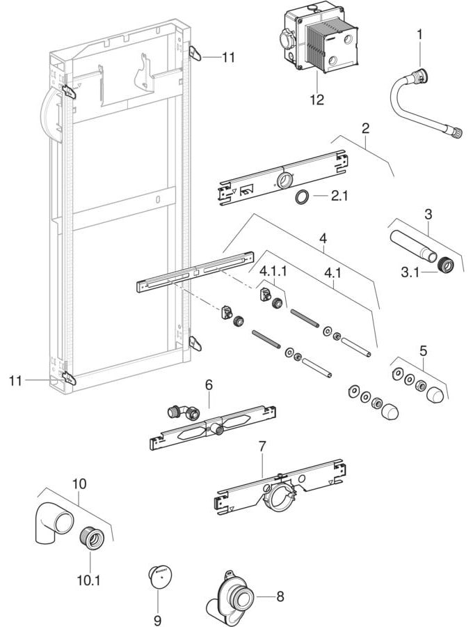 Geberit GIS elements for urinal, universal