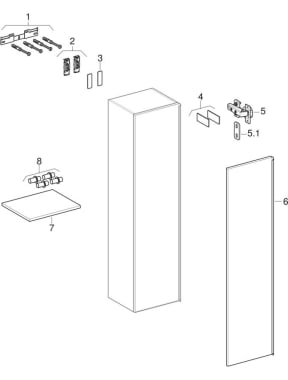 Tall cabinets with one door (Geberit Citterio)