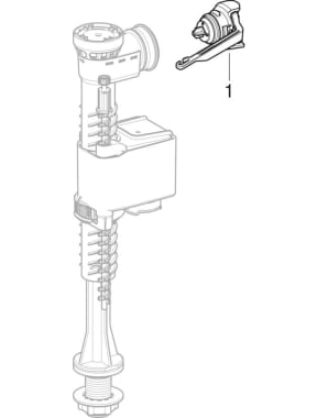 Fill valves type 323, bottom water supply connection
