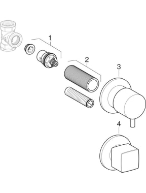 Concealed stop valves for WC with bidet function
