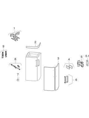 Mobili sottolavabo per lavandini ad angolo (Geberit Renova Compact, Renova Nr. 1 Comprimo, Prima Style, Selnova Compact, 320, E200)