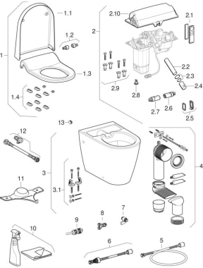 Elementi completi Geberit AquaClean Sela vaso a pavimento