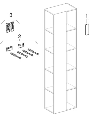 Shelf units with mirror (Geberit Citterio)