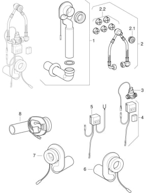 Urinal flush controls type 501, with electronic flush actuation, mains / battery operation