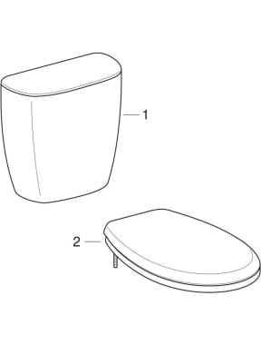 Sets of WC with close-coupled exposed cistern (Allia Publica)
