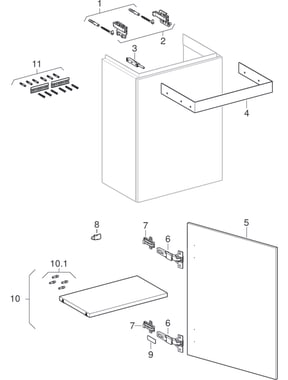 Cabinets for handrinse basin (Geberit Acanto)