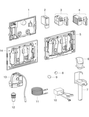 Geberit DuoFresh moduler og åpninger for Geberit DuoFresh stick, for Sigma innbyggingssisterne 12 cm