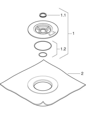 Geberit Pluvia fastening discs with contact foil