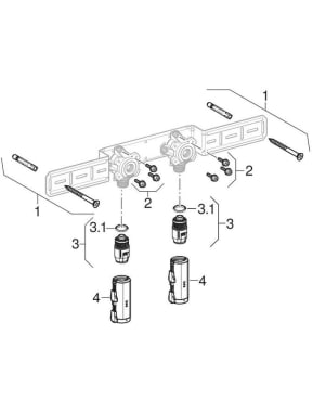 Boîtiers de raccordement électrique 90° Geberit PushFit prémontés