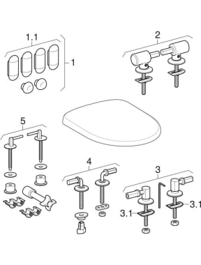 Sedili del vaso (Geberit Abalona, B1, Dito, Dito 2, Levada, Modo, Selnova, Selnova Compact)