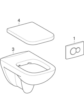 Sets of WC with actuator plate and drywall element (Geberit Prima Style)