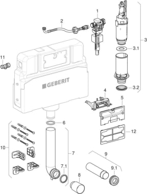 Alpha concealed cisterns 11 cm