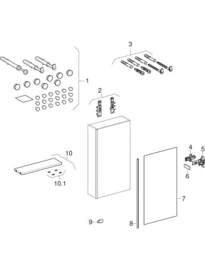 High-level cabinets with one door (Geberit Acanto)