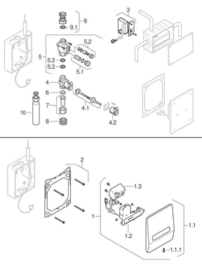 Urinal flush controls IR, mains operation, for HyTronic Highline