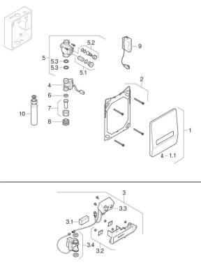 Urinal flush controls IR, battery operation, for HyTronic Highline