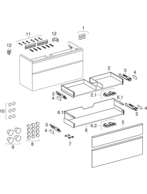 Cabinets for washbasin, with two drawers (Geberit Smyle Square)